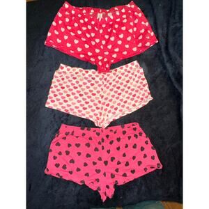 3 PAIRS NWOT HEART PATTERN SLEEP SHORTS  S